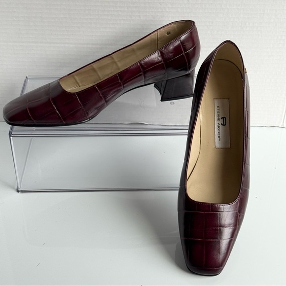 Etienne Aigner Shoes - Etienne Aigner Burgundy Heels Classic Sophisticated Design Size 10W